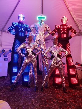 Led Stilt Mirror Ball